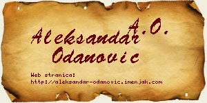 Aleksandar Odanović vizit kartica